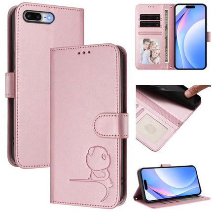 Litter Panda Phone Case With Card Slot For Daily Essentials - pink PU leather wallet case with 3 card slots, cash pocket, RFID blocking and kickstand
