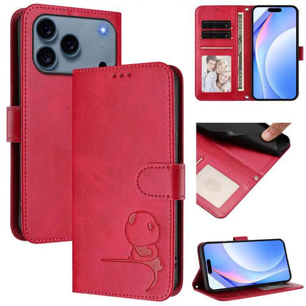 Litter Panda Leather Phone Case For Daily Essentials Carry