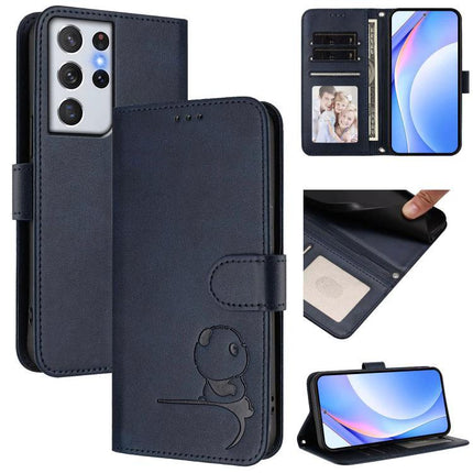 Litter Panda Case For Everyday Essentials And Reliable Phone Protection During Daily Routines navy blue folio wallet with card slots, cash pocket and stand