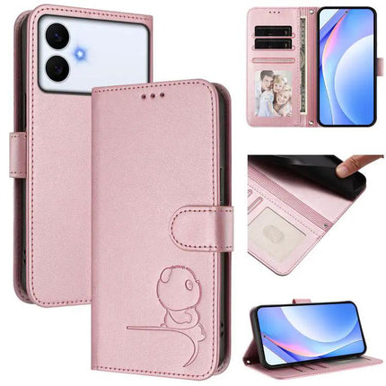 Litter Panda Leather Phone Case With Card Slot For Daily Essentials Protection And Everyday Use