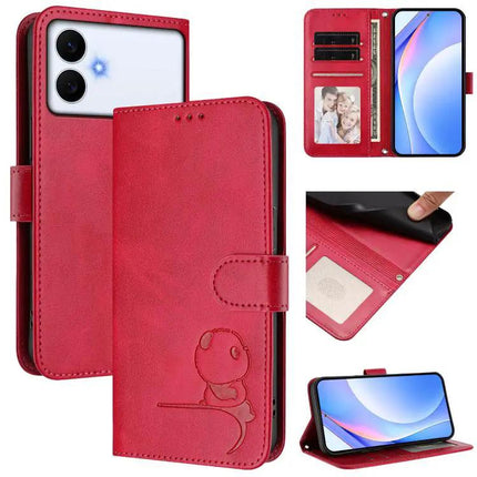 Litter Panda Leather Phone Case With Card Slot For Daily Essentials Protection And Everyday Use
