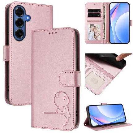 Litter Panda Leather Phone Case With Card Slot For Daily Essentials Protection And Everyday Use