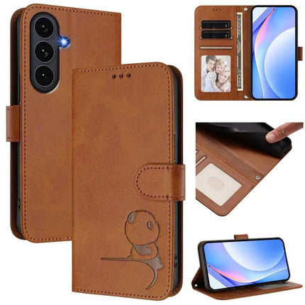 Litter Panda Leather Phone Case With Card Slot For Daily Essentials Protection And Everyday Use