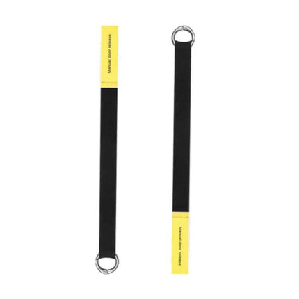 Tesla Model Y Rear Door Emergency Pull Rope Set Of Two bright yellow handle pair for manual rear door access during power failure