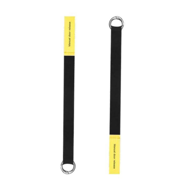 Tesla Model Y Rear Door Emergency Pull Rope Set Of Two bright yellow handle pair for manual rear door access during power failure