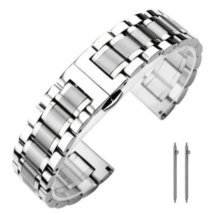 Stainless Steel Five-Bead Butterfly Watch Band 14-22mm