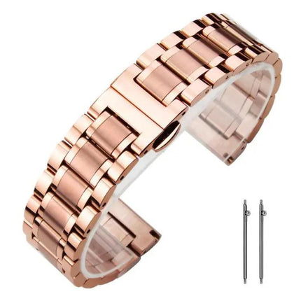 Stainless Steel Five-Bead Butterfly Watch Band 14-22mm