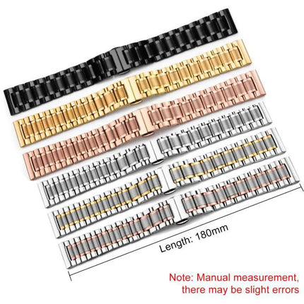 Stainless Steel Five-Bead Butterfly Watch Band 14-22mm