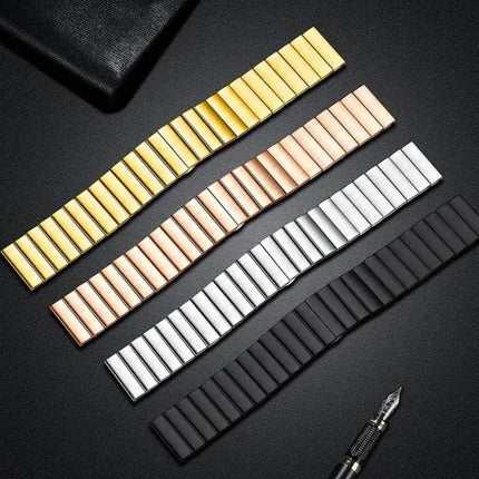 Bamboo Solid Stainless Steel Watch Band Strap 18/20/22/14mm