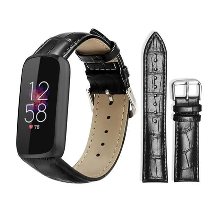 Bamboo Texture Leather Watch Band Compatible With Fitbit