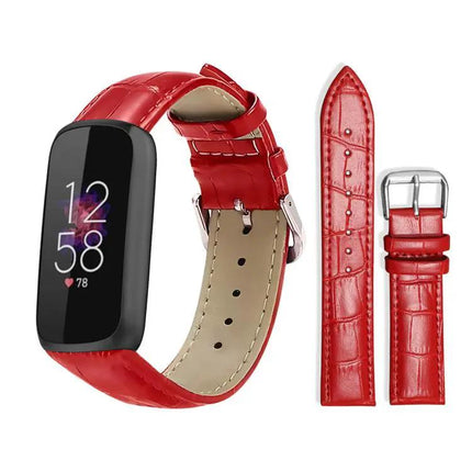 Bamboo Texture Leather Watch Band Compatible With Fitbit