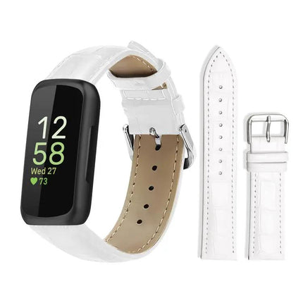 Bamboo Texture Leather Watch Band Compatible With Fitbit