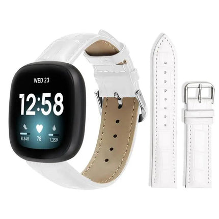 Bamboo Texture Leather Watch Band Compatible With Fitbit