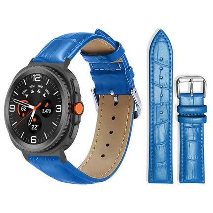 Bamboo Texture Leather Watch Band 20mm Buckle For Samsung