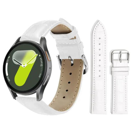 Bamboo Texture Leather Watch Band 20mm Buckle For Samsung
