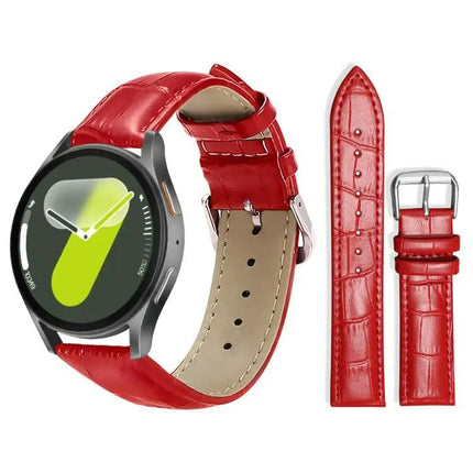 Bamboo Texture Leather Watch Band 20mm Buckle For Samsung