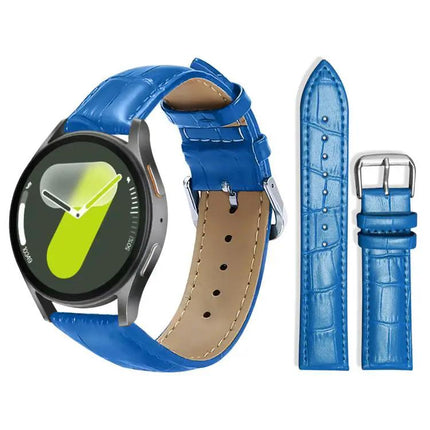 Bamboo Texture Leather Watch Band 20mm Buckle For Samsung