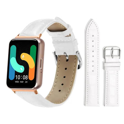 Bamboo Texture Leather Watch Band 20mm Buckle For Samsung