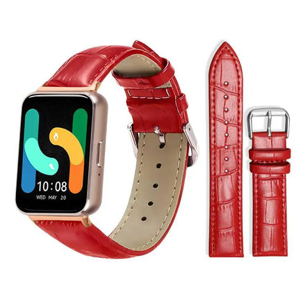 Bamboo Texture Leather Watch Band 20mm Buckle For Samsung