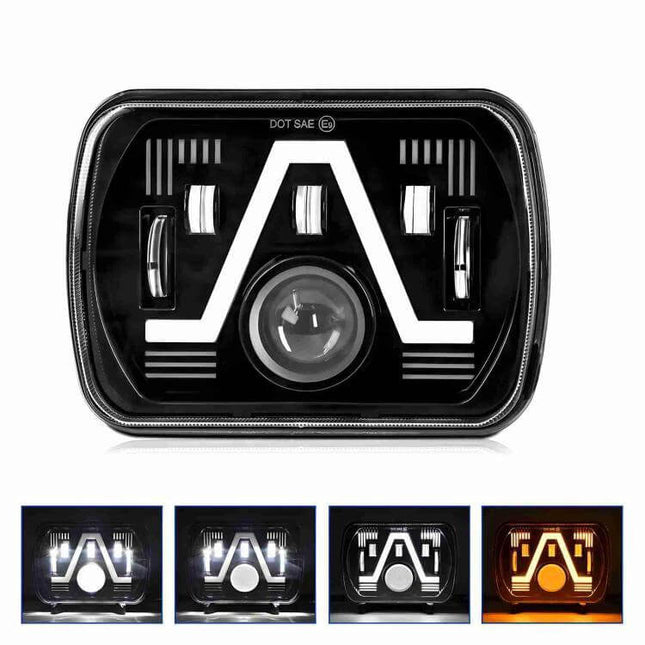 7 Inch Headlight For Jeep Wrangler Everyday Driving - 5x7 LED headlight with high/low beam, DRL and amber turn signal for daily driving