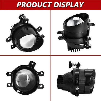 Fog Lights Dual Lens For All Weather Driving Everyday Use - black dual-lens 55W aluminum alloy fog light, waterproof dustproof, 3000K/4500K/5500K options