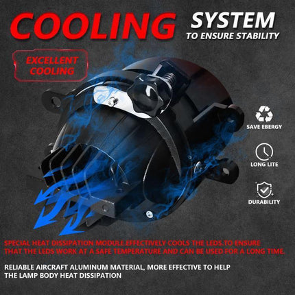 Fog Lights Dual Lens For All Weather Driving Everyday Use with aluminum heat-dissipation cooling module and waterproof dustproof design