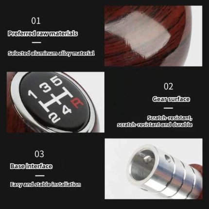 Manual Gear Shift Knob Aluminum Alloy For Cars Easy To Install ergonomic aluminum alloy knob with black gear pattern and polished base