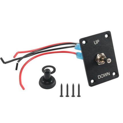 Marine RV 4-Pin Two-Speed Switch Panel For Campers With Cable aluminum panel bakelite housing UP OFF DOWN toggle with cable and mounting screws