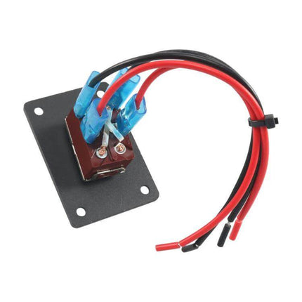 Marine RV 4-Pin Two-Speed Switch Panel For Campers With Cable - compact aluminum panel with bakelite housing and red/black wires for 12–24V marine/RV use
