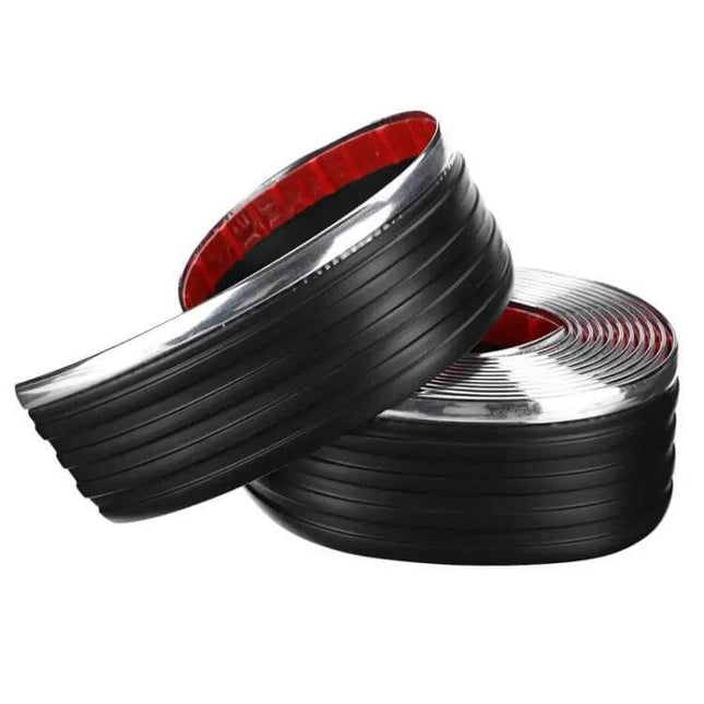 Durable Thickened Self-Adhesive Strip for Car Door Protection - black PC edge guard rolls with red adhesive backing, impact-resistant