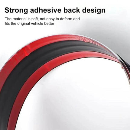 Durable Thickened Self-Adhesive Strip for Car Door Protection showing strong adhesive back design and durable PC material, black strip with red backing