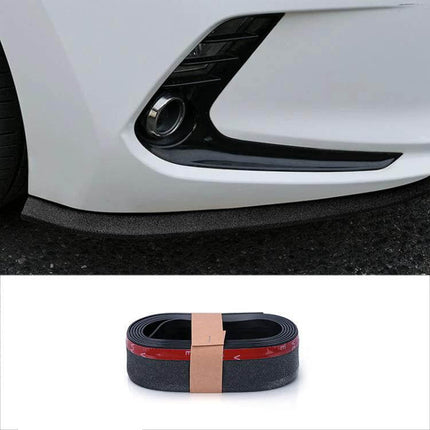 2.5m Soft Rubber Car Door Anti-Collision Protection Strip installed on white car bumper to prevent scratches and minor impacts