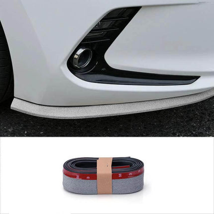 2.5m Soft Rubber Car Door Anti-Collision Protection Strip installed on white car bumper to prevent scratches and absorb minor impacts
