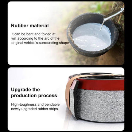 2.5m Soft Rubber Car Door Anti-Collision Protection Strip showing durable bendable rubber material and upgraded production process