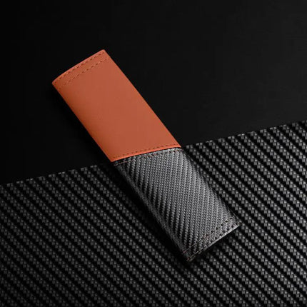 Car Leather Seat Belt Shoulder Guard Carbon Fiber Stitching | Syndmart
