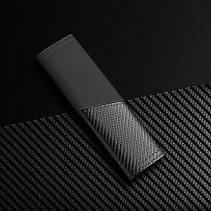 Car Leather Seat Belt Shoulder Guard Carbon Fiber Stitching | Syndmart