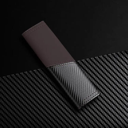 Car Leather Seat Belt Shoulder Guard Carbon Fiber Stitching | Syndmart