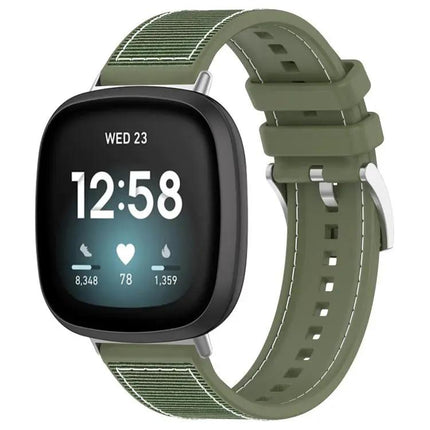 Xdfind Hybrid Nylon Silicone Watch Band For Fitbit