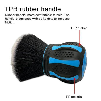 Soft Bristle Round Head Brush for Car Interior Dust Removal with TPR rubber handle and non-scratch soft bristles