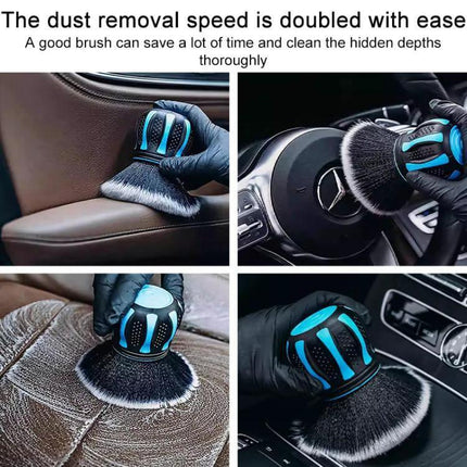 Soft Bristle Round Head Brush for Car Interior Dust Removal gently cleaning dashboard, vents, leather seats and crevices without scratching