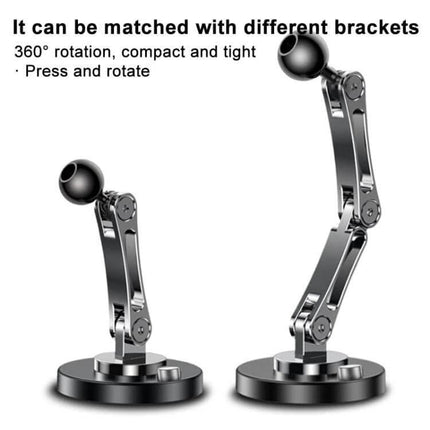 17mm Universal Ball Car Holder Base 360 Degree Rotation - adjustable metal arm mount for smartphone GPS and dash camera with press-switch lock