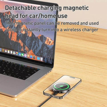 Yesido 2 In 1 Wireless Car Stand For Phone Charging showing detachable magnetic head used as wireless charger on desk