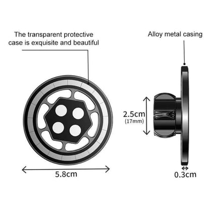 17mm Universal Ball MagSafe Car Phone Holder Base Black compact alloy and ABS 17mm ball base with 360° rotation for car or desk use