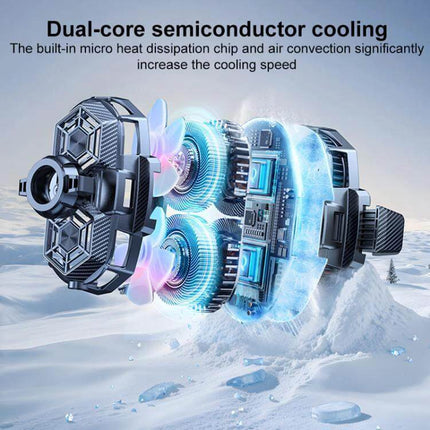 Car Phone Holder With 360 Degree Swivel Ball For Navigation showing dual-core semiconductor cooling unit and CNC anodized aluminum body