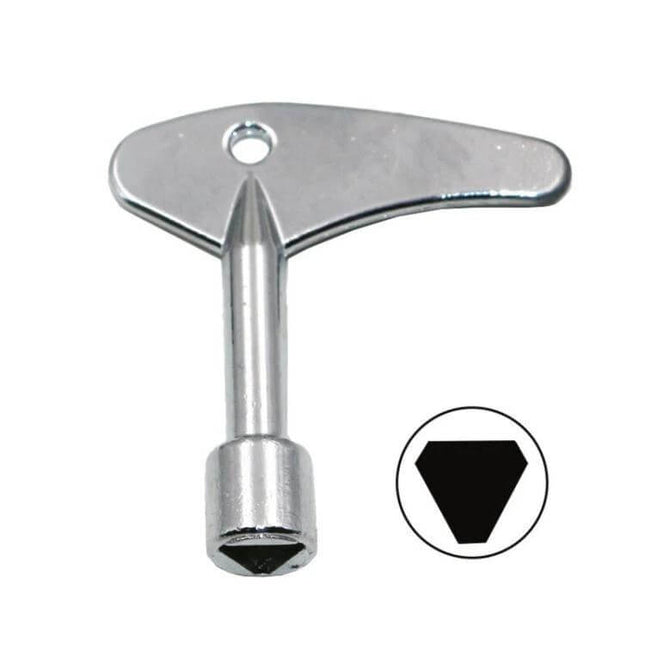 Inner Triangle Water Meter Valve Wrench 62x57mm For Easy Valve Access - compact alloy key for tight valve access and precise fit