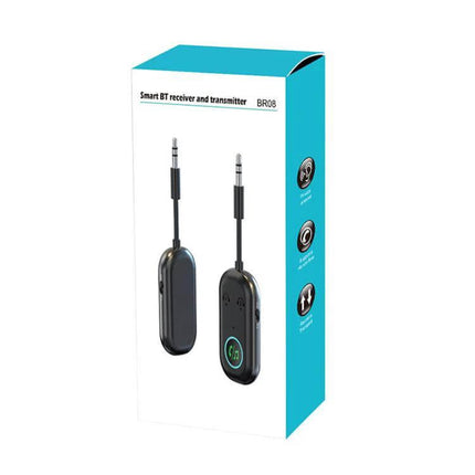 2 In 1 Car Bluetooth AUX Receiver Transmitter For In Car Audio - compact RX/TX dongle plugs into AUX for wireless phone streaming and headphone transmission