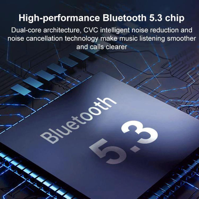BC91 Car Bluetooth Hands-Free With Atmosphere Light showcasing Bluetooth 5.3 chip, dual-core stability and CVC noise reduction for clearer calls and music