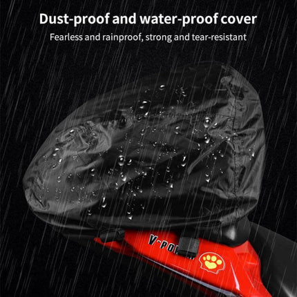PU Leather Motorcycle Tail Bag For Rear Seat Travel with dust-proof water-proof cover showing rain protection on rear seat (10L)