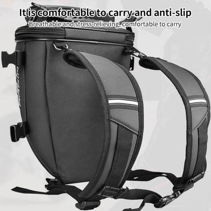 PU Leather Motorcycle Tail Bag For Rear Seat Travel - 10L durable wear-resistant rear seat storage with anti-slip straps and quick-access top zip
