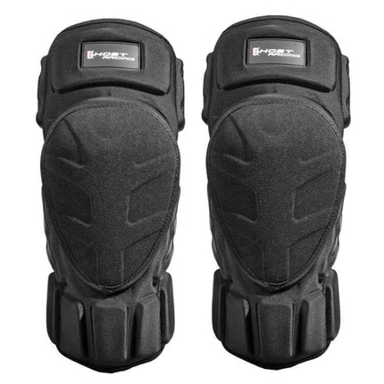 Ghost Racing Kevlar Knee Pads For Motorcycle Riding - black impact-absorbing knee pads designed for commuting and sport riding